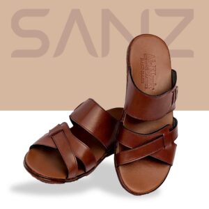 SANZ men’s slip-resistant leather sandals – timeless handcrafted elegance