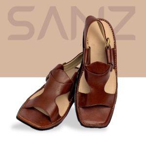 Traditional Leather Kheri with handcrafted detailing and durable sole.
